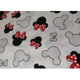 Bavlnená látka  minnie červená